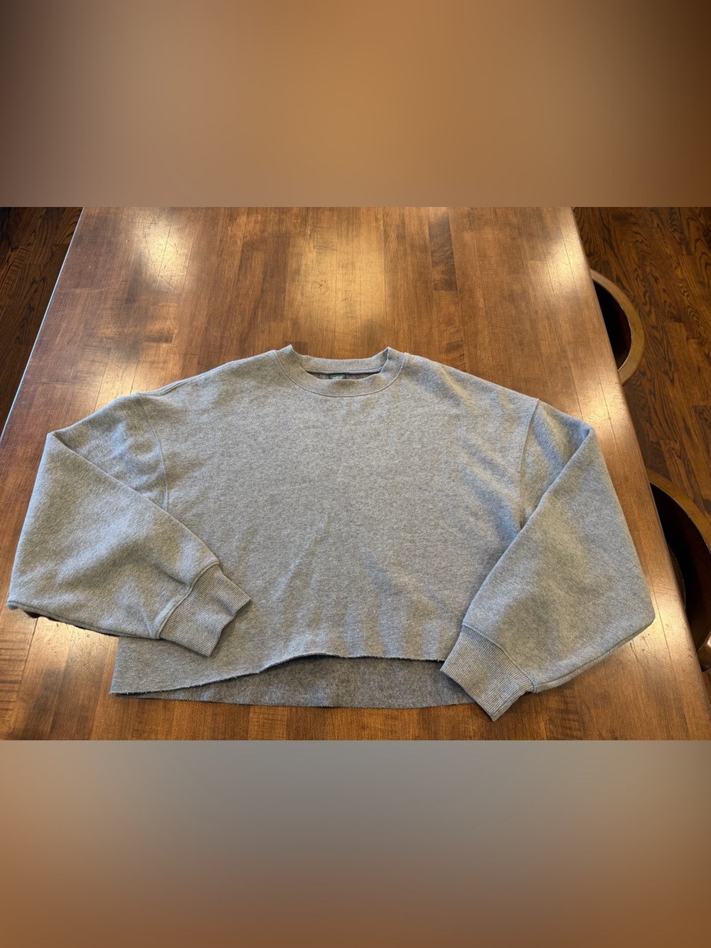 wild fable Gray Cropped Crewneck Sweatshirt